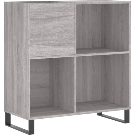 Pratico mobiletto vintage per riporre i vinili 84,5 x 38 x 89 cm realizzato in legno composito Sonoma grigio 020049180