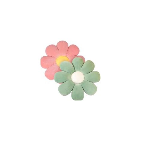 (Vert + Rouge) Lot de 2 Coussins de Sol Floral, 40 cm, Coussin de Sol en Forme de Fleur Tatami en Forme de Fleur, Coussin Doux en Peluche pour Voiture, Maison, canapé, Chaise (1/4)