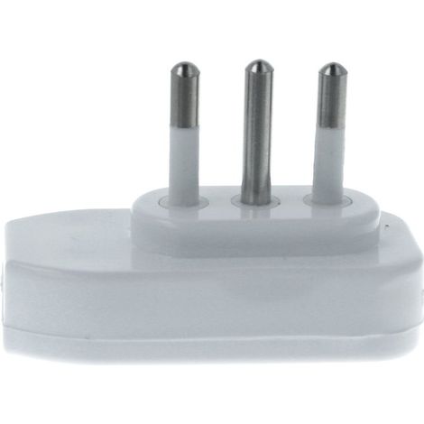 Spina Elettrica Piatta Salvaspazio Laterale 2P+T 10A 250V Bianco XSL1028A (1/3)
