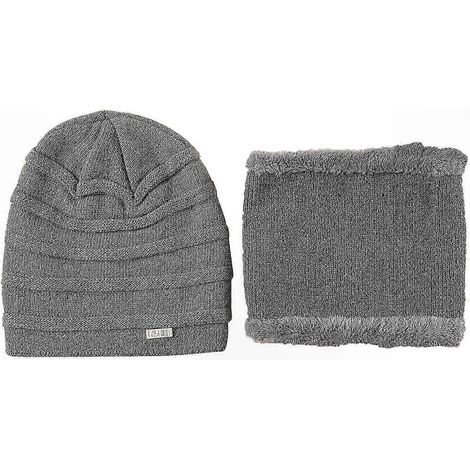 Fleece-Nackenwärmer für Damen und Herren, warmer Strick-Nackenwärmer aus Wolle, wendbare Wintermütze, fleecegefütterter Schal, Khaki, Unisex Herbst (1/4)