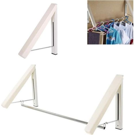 Porte-serviettes télescopique dissimulé, étendoir à linge réglable et pliable, perche à linge d'extérieur, étendoir de balcon (1/5)
