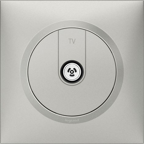 Legrand - Prise TV étoile blindée dooxie livrée avec plaque carrée alu et griffes - emballage blister