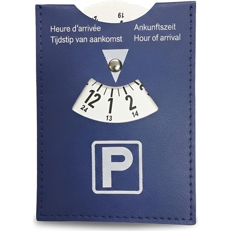 Imitation Leather Parking Disc, Blue, 11 x 15 cm, Multilingual Hourly Disc, for Cars and Motorhomes (1/5)