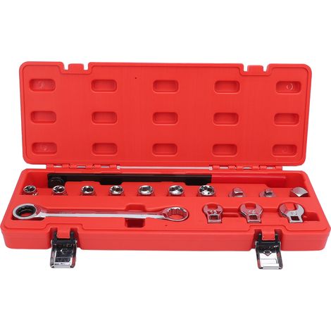 Ortviai Kit d’outils pour courroie trapézoïdale avec clé à cliquet, douilles 6 pans, rallonge – 15 pièces (1/5)