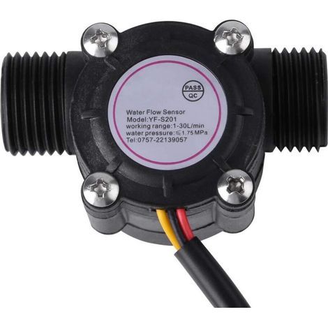 Water Flow Sensor, High Precision G1/2 Flow Meter Sensor with Switch and Counter 1-30L/min