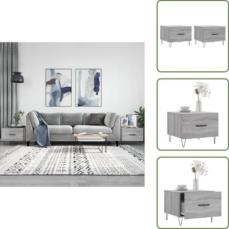 Tavoli in ferro - vidaXL Tavolini Salotto 2pz Grigio Sonoma 50x50x40cm Legno Multistrato - Tavoli da salotto grigio