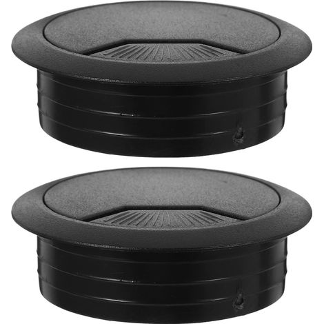 2 passe câbles de bureau noirs en ABS cache câbles pour (1/5)