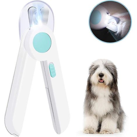 Coupe-ongles et limes à ongles pour chiens et chats, coupe-ongles pour animaux avec lumières LED pour éviter de trop couper les ongles (1/2)