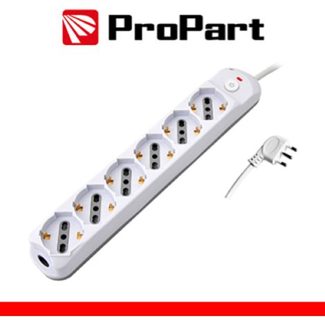 Multipresa 6pos bipasso/schuko + interrutt nuovo modello Spina 16A
