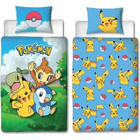 Wendebettwäsche - POKEMON - Pikachu und seine Freunde - Mikrofaser - 1 Bettdecke 140 x 200 cm + 1 Kissenbezug 63 x 63 cm (1/5)