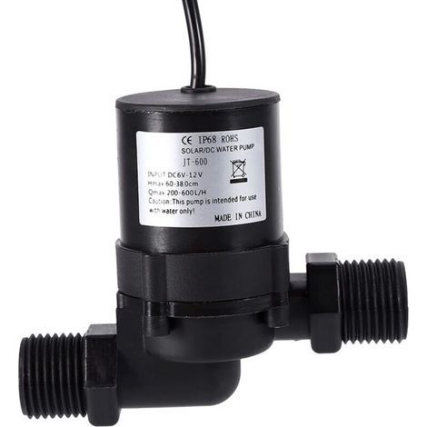 Pompe de Circulation D'eau Solaire DC 12 V – Haute efficacité et Longue Durée de Vie – Pour Chauffe-eau Solaire. Aquarium. Fontaines – Robuste et Durable