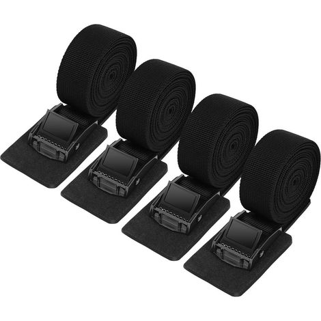 Spanngurte 4er Set 250kg 2m, 25mm Breite, Gepolstert, Schwarz (1/5)
