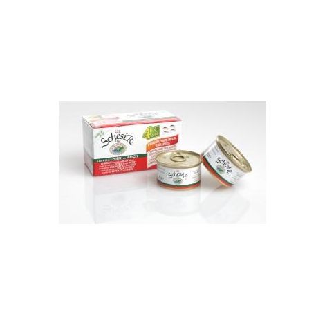 Aliment humide pour chien SCHESIR AD M-Pack Mélange de filets de poulet 16 x 85 g (1/3)