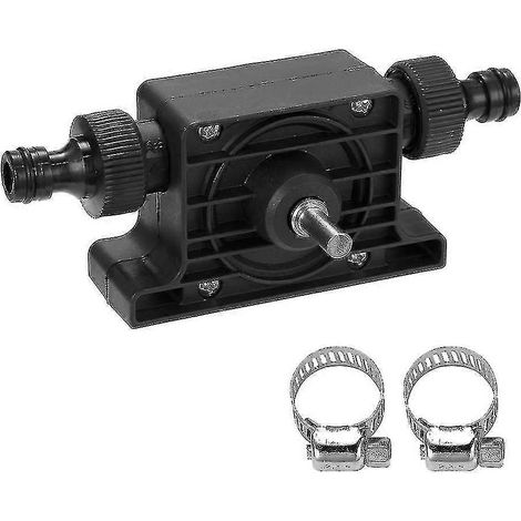 Pompe miniature, entraînée par foret, débit élevé, pompe portable, standard avec deux raccords, 1 pièce, noire -aya (1/5)