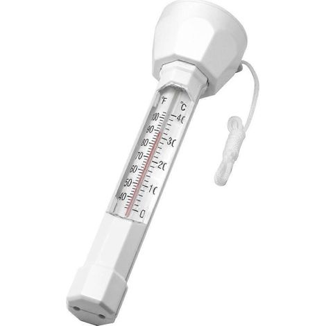 Grand thermomètre flottant pour piscine avec cordon, résistant aux chocs, idéal pour piscines, spas, jacuzzis, aquariums, etc. (1/4)