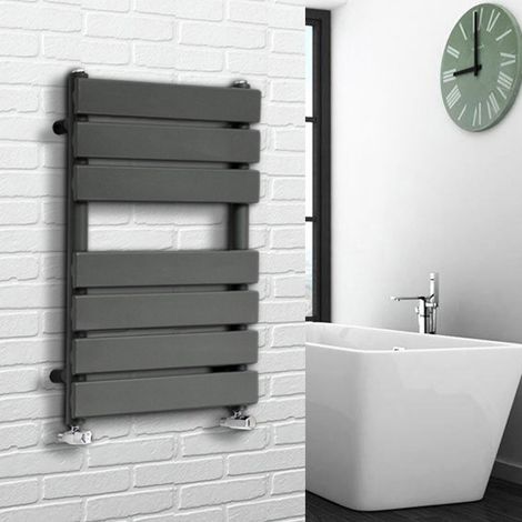 Flat Panel Heated Towel Rail Bathroom Rad Radiator Anthracite 650x500mm