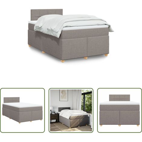 Matratze - Boxspringbett mit Matratze Taupe 120x200 cm Stoff (1/5)