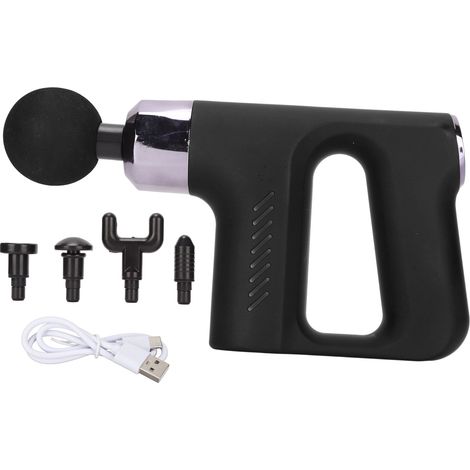 Mini Masseur à Percussion Musculaire Portable, Appareil de Thérapie par Vibrations Électrique pour Sport et Relaxation, Noir, Réglage Fréquence, Compact (1/5)