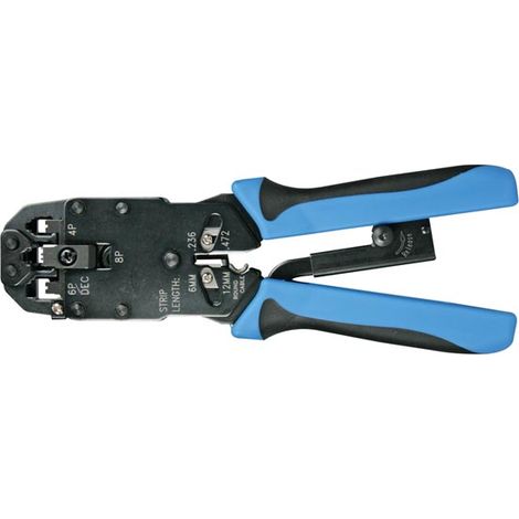 Toolland Pinza crimpatrice professionale blu e nera