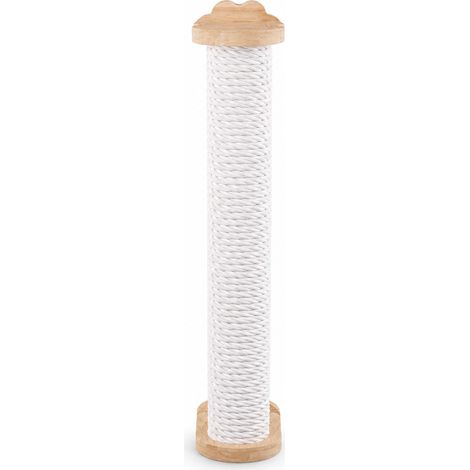 Griffoir pour chat gainé de corde blanc poteau 51 x 10 cm