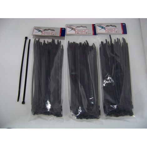 Lot de 100 serre-câbles - 150 x 3,6 mm - Noirs