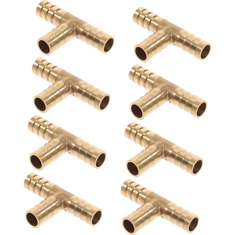 Lot de 8 Raccords en T Pex 1/2 en Cuivre Jaune, Anticorrosion, Haute Dureté, pour Travaux de Plomberie et Raccordement Hydraulique (1/5)