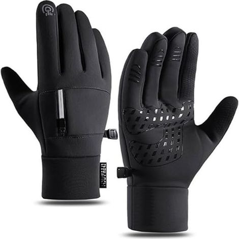 Gants Hiver - Touchscreen - Imperméable Et Coupe-Vent - Pour Activités Extérieures - Homme Et Femme - Noir - Taille XL - 1 Paire