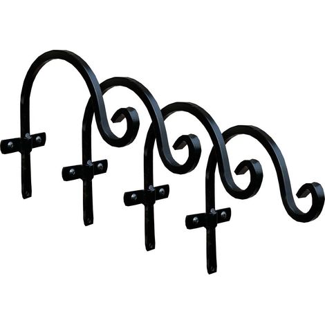 Metal Round Hanging Basket Hooks (20cm) Set of 4 (1/5)