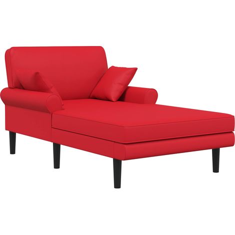 Chaise longue Rojo Cuero sintético vidaXL (1/5)