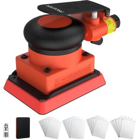 Ponceuse Excentrique Pneumatique 12000 RPM – Ponceuse Orbitale Carrosserie Réglage de Vitesse, Outil Pneumatique pour Bois Métal Réparation Automobile avec 20 Papiers Abrasifs (1/5)