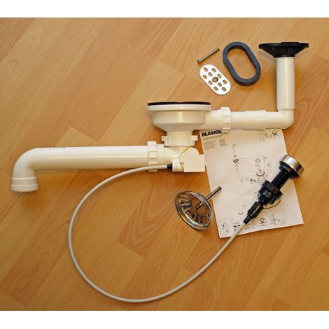Blanco, scarico a saltarello da 3,5", con comando remoto e troppopieno ovale, completo