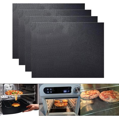 Tapis de Cuisson Polyvalent Anti-Adhésifs pour Four à Convection & BBQ, Lot de 4 Feuilles 40x50cm - Réutilisables, Lavables en Lave-Vaisselle, résistant à la chaleur (Gaz/Électrique/Charbon)