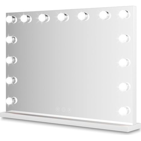 1 miroir, éclairage led réglable, commande tactile, dimensions 58x46 cm, salle de bain (1/5)