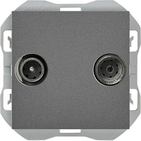 SIMON 270  Toma R-TV + SAT única aluminio 20000486-093