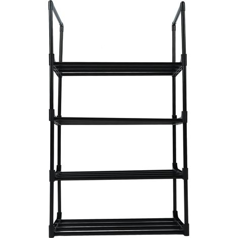 Étagère à chaussures multifonctionnelle à plusieurs niveaux et grande capacité pour placard, couloir, chambre, entrée, 1 colonne, 4 niveaux (1/5)
