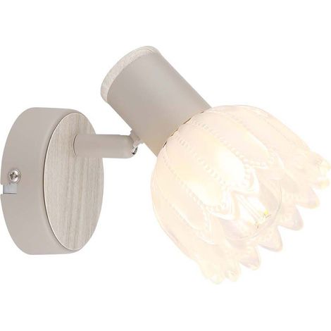 Wandleuchte Wandlampe Flurleuchte Metall sandfarben matt H 12 cm