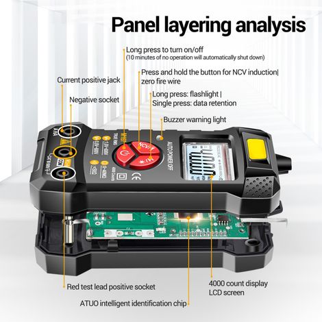 ANENG M167 Intelligentes Digitalmultimeter mit automatischer Messdatenerkennung (Schwarz) (1/5)