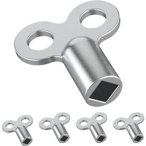 Jeu de 5 clés de purge pour radiateurs – Aluminium résistant – Pour réduire le bruit et améliorer la circulation d'eau
