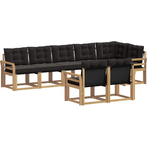 Ensemble de canapés d'extérieur 8 pc Blanc et noir vidaXL (1/5)