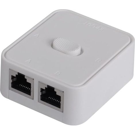 Conmutador de red de 2 puertos, RJ45, selector de conmutador de red de 2 puertos, 100 m 2 en 1 o 1 entrada 2 salidas (1/5)