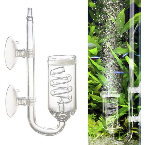 CO2 Diffuseur Gazon Aquarium Verre Spirale CO2 Atomiseur Diffuseur Bulle Compteur Vérifier avec Ventouse pour Aquarium Planté Fish Tank Accessoires (1/5)