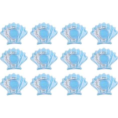 Lot de 12 porte-gobelets gonflables pailletés pour piscine, fête aquatique, flotteurs à boissons scintillants (1/5)