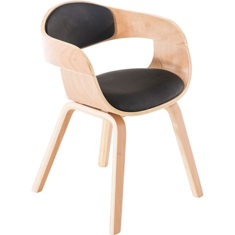 Chaise retro Kingston en similicuir Nature / Noir (1/5)