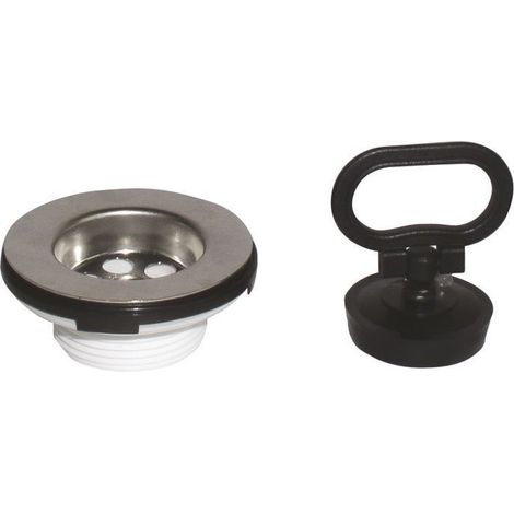 Bonde d'évier en acier inoxydable 6/4", bouchon avec poignée