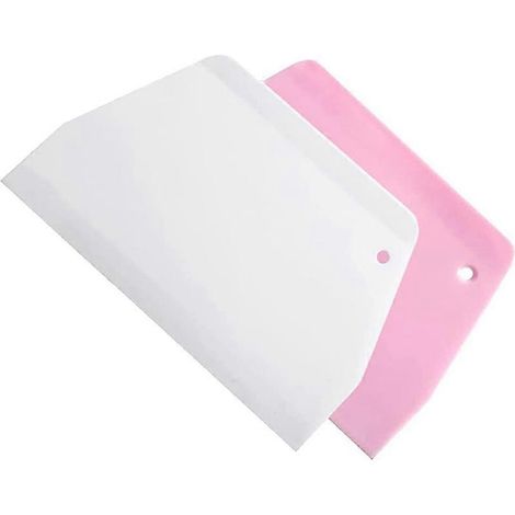 10 stuks deegschrapers, pizzaschrapers, taartsnijgereedschap, plastic deegsnijders, wit, roze (1/5)