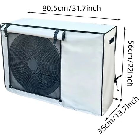 (80,5 x 56 x 35 cm) Couvercle de moteur de climatiseur extérieur, fixé par des clips, résistant à la neige et au vent. (1/5)