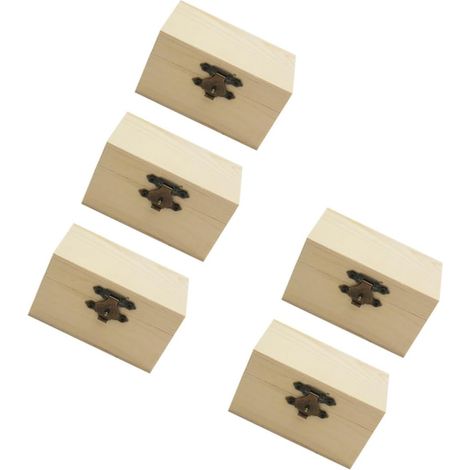 5 pièces Boîte de Rangement Bois Coffret DIY Créatif pour Bureau Organisateur Vintage pour Projets Bricolage et Petits Objets Cadeau Style Champêtre Élégant (1/5)