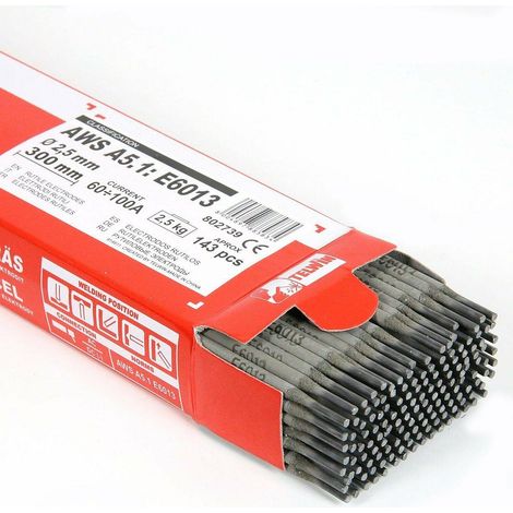 Telwin – Électrodes en acier rutile 2,5 mm – Paquet de 143 – Soudage toutes positions – Excellente stabilité de l'arc – Longueur 300 mm