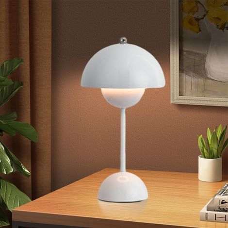 Lampe de table LED sans fil en forme de champignon, toucher moderne macaron, variateur 3 couleurs, lampe champignon décorative (1/5)