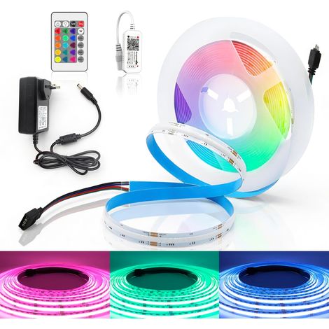 RGB LED Strip COB 12V 2M, Dimmable 576LEDs/M COB WIFI LED Strip, App Control, Color Changing, for Bedroom Kitchen DIY Decoration (1/5)